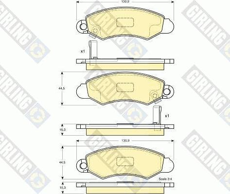 Girling 6132154 - Тормозные колодки, дисковые, комплект autospares.lv