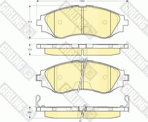 Girling 6132169 - Тормозные колодки, дисковые, комплект autospares.lv