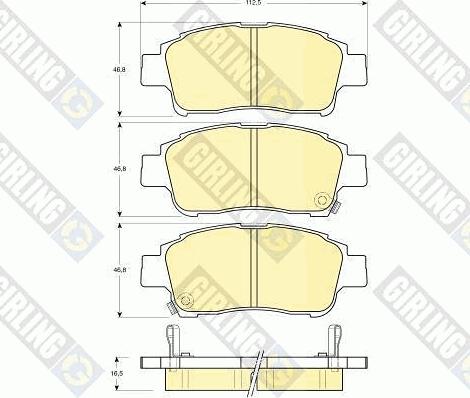 Girling 6132189 - Тормозные колодки, дисковые, комплект autospares.lv