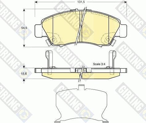 Girling 6132129 - Тормозные колодки, дисковые, комплект autospares.lv