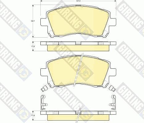 Girling 6132179 - Тормозные колодки, дисковые, комплект autospares.lv