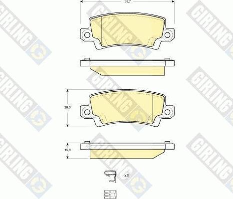 Girling 6132891 - Тормозные колодки, дисковые, комплект autospares.lv