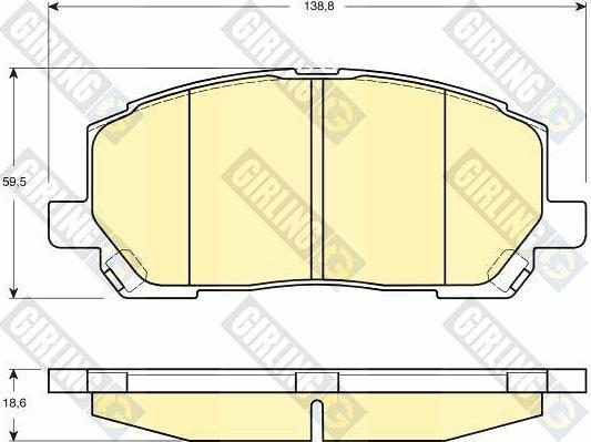 Girling 6132869 - Тормозные колодки, дисковые, комплект autospares.lv