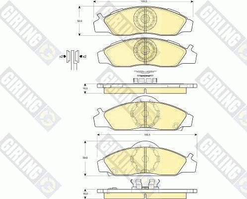 Girling 6132811 - Тормозные колодки, дисковые, комплект autospares.lv