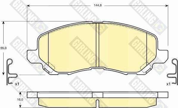 Girling 6132879 - Тормозные колодки, дисковые, комплект autospares.lv