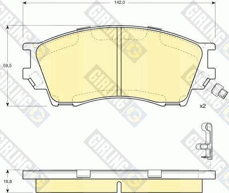 Girling 6132309 - Тормозные колодки, дисковые, комплект autospares.lv