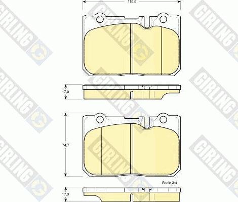 Girling 6132269 - Тормозные колодки, дисковые, комплект autospares.lv