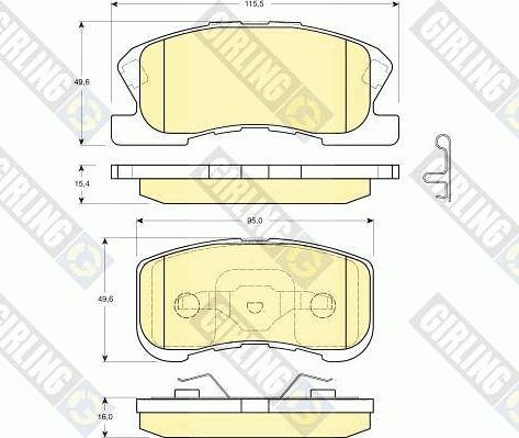 Girling 6132209 - Тормозные колодки, дисковые, комплект autospares.lv