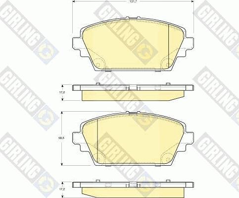 Girling 6132271 - Тормозные колодки, дисковые, комплект autospares.lv