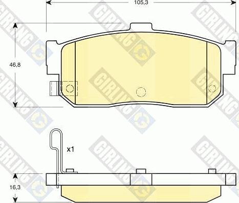 Girling 6132749 - Тормозные колодки, дисковые, комплект autospares.lv