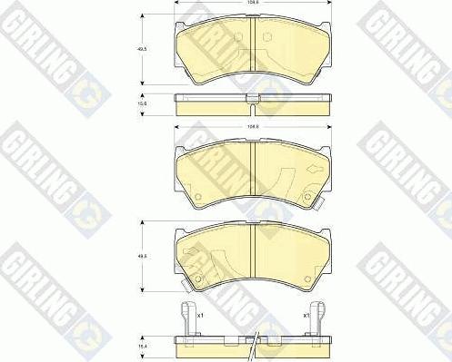 Girling 6132759 - Тормозные колодки, дисковые, комплект autospares.lv