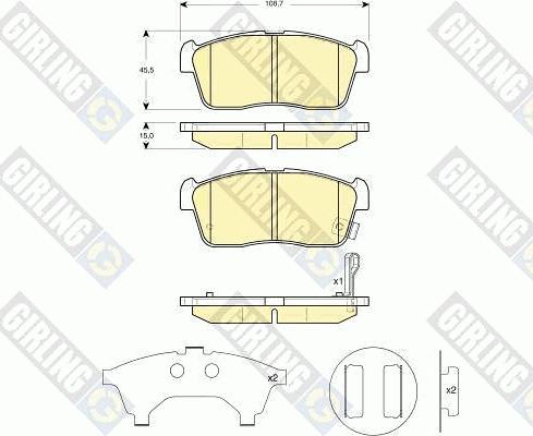 Girling 6132769 - Тормозные колодки, дисковые, комплект autospares.lv