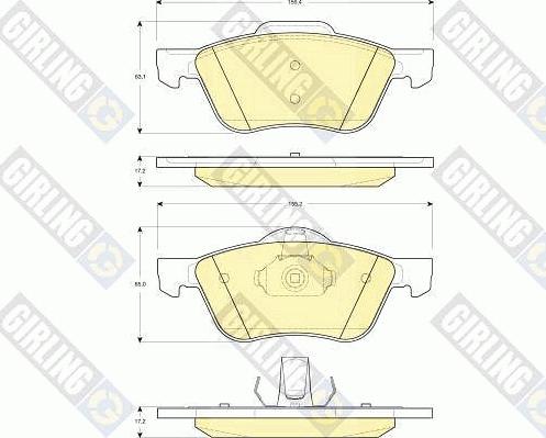 Girling 6132722 - Тормозные колодки, дисковые, комплект autospares.lv