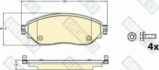 Girling 6120961 - Тормозные колодки, дисковые, комплект autospares.lv