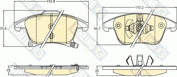 Girling 6120922 - Тормозные колодки, дисковые, комплект autospares.lv