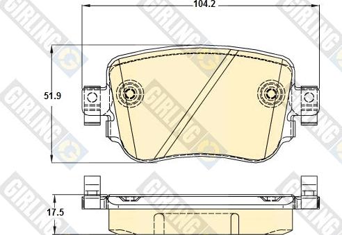 Girling 6120421 - Тормозные колодки, дисковые, комплект autospares.lv