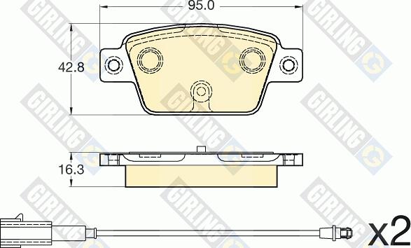 Girling 6120544 - Тормозные колодки, дисковые, комплект autospares.lv