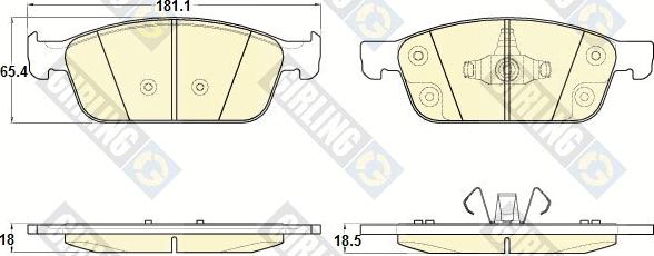 Girling 6120092 - Тормозные колодки, дисковые, комплект autospares.lv