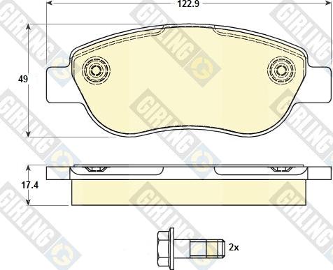 Girling 6120083 - Тормозные колодки, дисковые, комплект autospares.lv