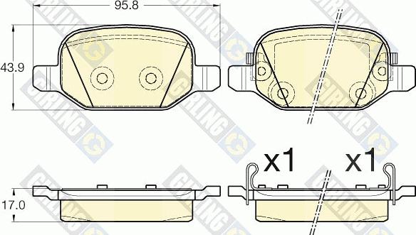 Girling 6120021 - Тормозные колодки, дисковые, комплект autospares.lv