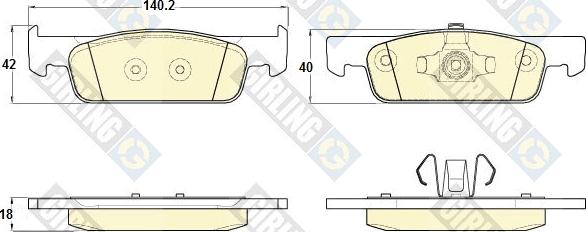 Girling 6120162 - Тормозные колодки, дисковые, комплект autospares.lv