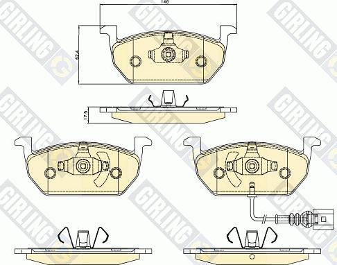 Girling 6120802 - Тормозные колодки, дисковые, комплект autospares.lv