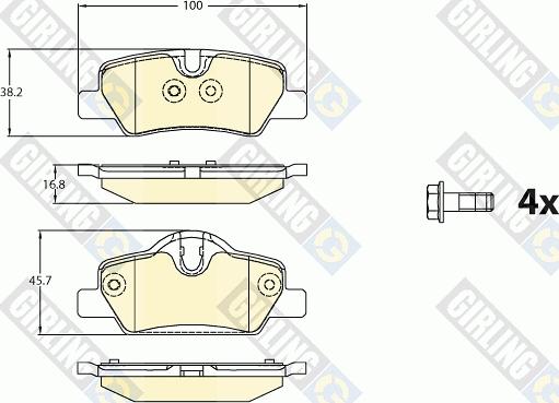 Girling 6120881 - Тормозные колодки, дисковые, комплект autospares.lv