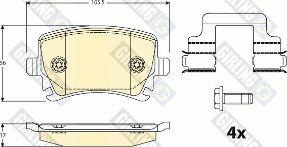 Girling 6120831 - Тормозные колодки, дисковые, комплект autospares.lv