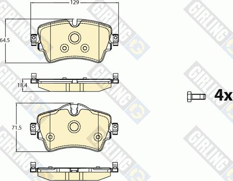 Girling 6120871 - Тормозные колодки, дисковые, комплект autospares.lv