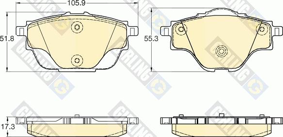 Girling 6120344 - Тормозные колодки, дисковые, комплект autospares.lv