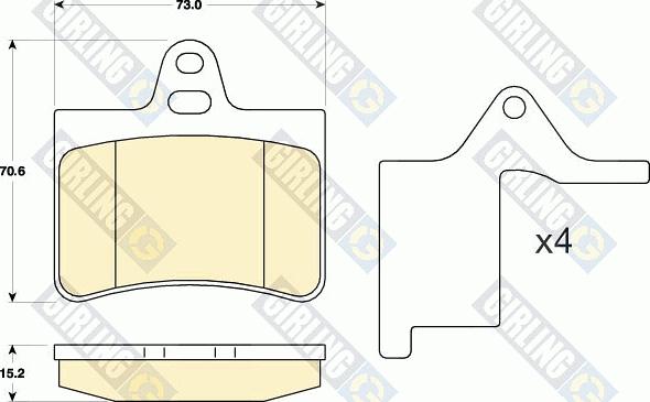 Girling 6120308 - Тормозные колодки, дисковые, комплект autospares.lv