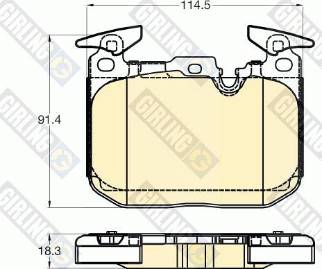 Girling 6120315 - Тормозные колодки, дисковые, комплект autospares.lv