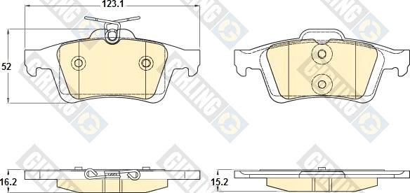 Girling 6120332 - Тормозные колодки, дисковые, комплект autospares.lv