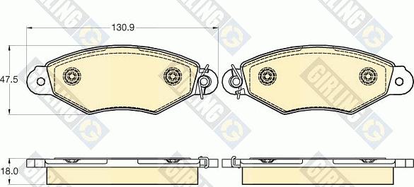 Girling 6120243 - Тормозные колодки, дисковые, комплект autospares.lv