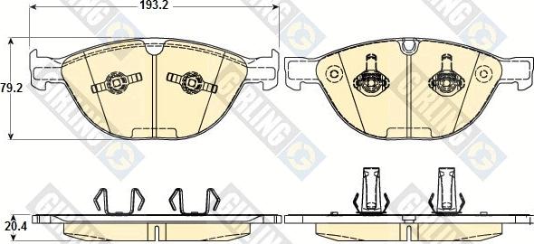 Girling 6120262 - Тормозные колодки, дисковые, комплект autospares.lv