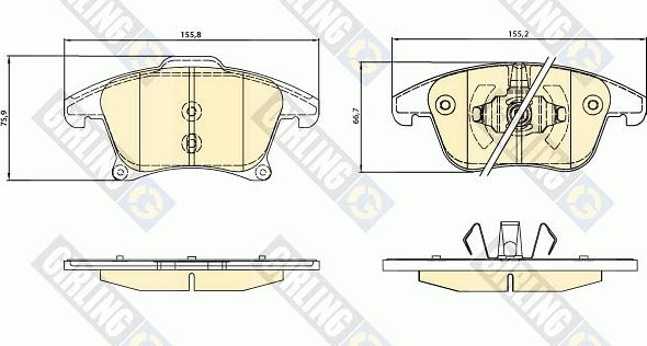 Girling 6120752 - Тормозные колодки, дисковые, комплект autospares.lv