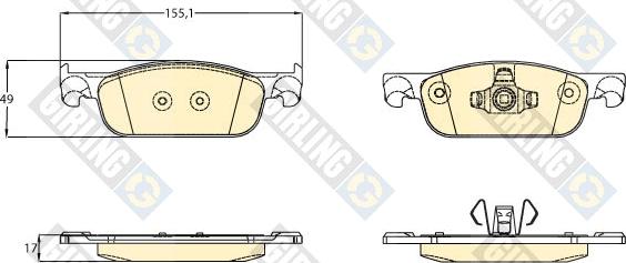 Girling 6121572 - Тормозные колодки, дисковые, комплект autospares.lv