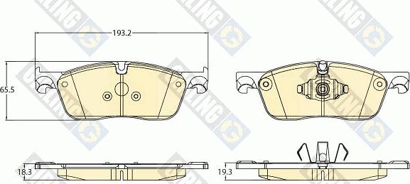 Girling 6121192 - Тормозные колодки, дисковые, комплект autospares.lv