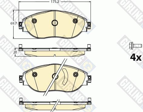 Girling 6121141 - Тормозные колодки, дисковые, комплект autospares.lv