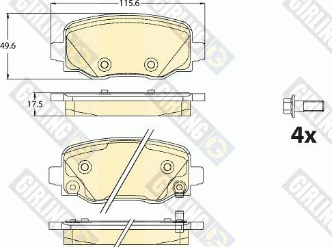 Girling 6121161 - Тормозные колодки, дисковые, комплект autospares.lv