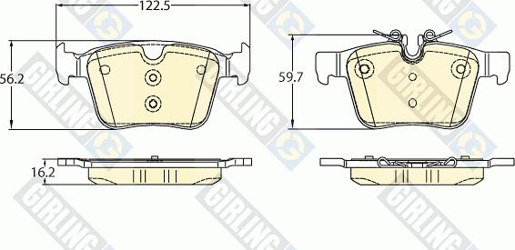 Girling 6121102 - Тормозные колодки, дисковые, комплект autospares.lv