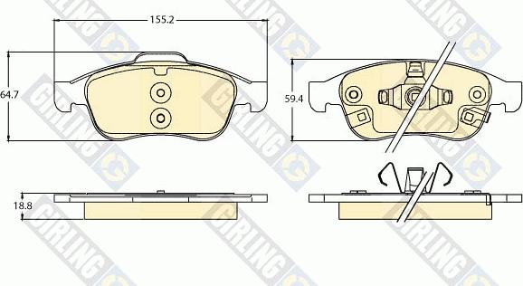 Girling 6121112 - Тормозные колодки, дисковые, комплект autospares.lv