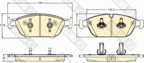 Girling 6121132 - Тормозные колодки, дисковые, комплект autospares.lv