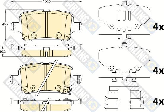 Girling 6121848 - Тормозные колодки, дисковые, комплект autospares.lv