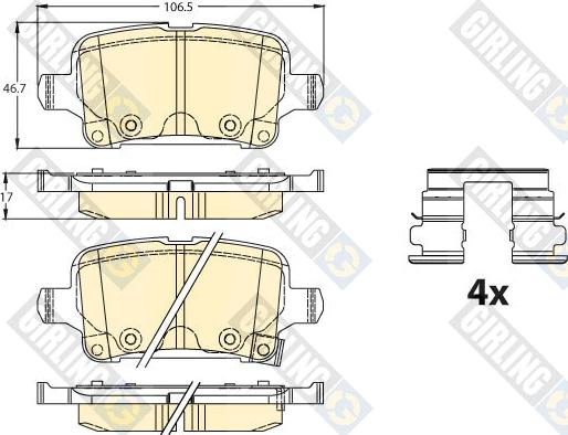 Girling 6121801 - Тормозные колодки, дисковые, комплект autospares.lv