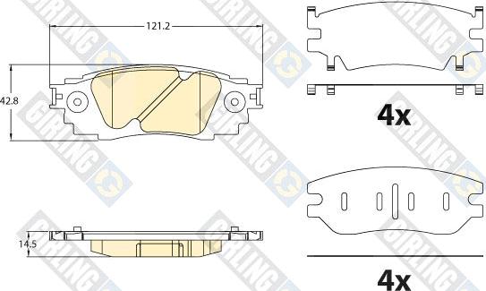 Girling 6121836 - Тормозные колодки, дисковые, комплект autospares.lv