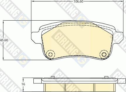 Girling 6121361 - Тормозные колодки, дисковые, комплект autospares.lv