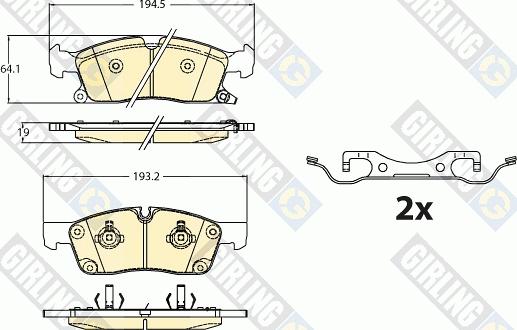 Girling 6121302 - Тормозные колодки, дисковые, комплект autospares.lv