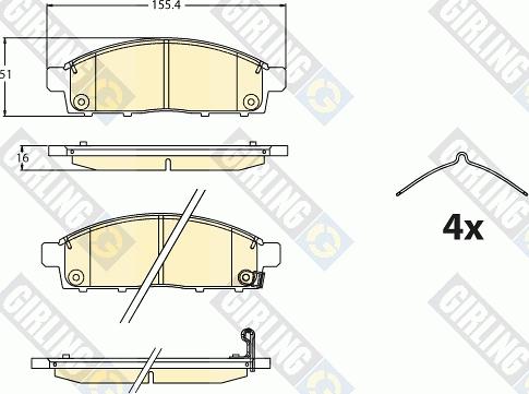 Girling 6121246 - Тормозные колодки, дисковые, комплект autospares.lv