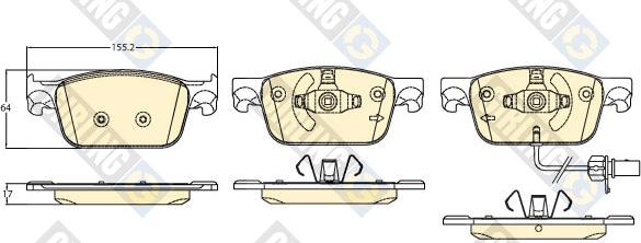 Girling 6121272 - Тормозные колодки, дисковые, комплект autospares.lv